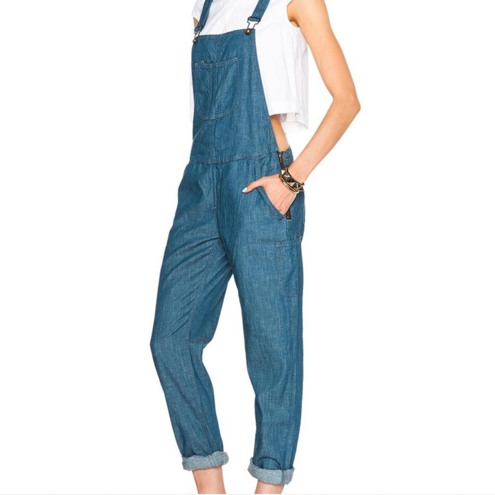 rag & bone Classic Blue Jeans Overalls